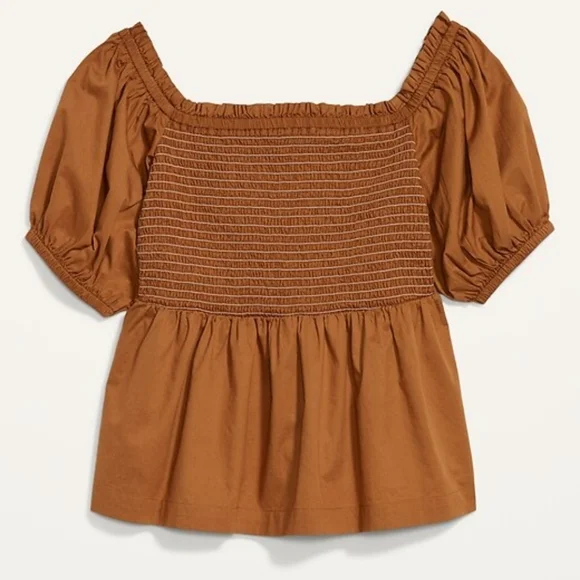 Old Navy Off Shoulder Smocked Babydoll Swing Blouse Cotton Womens XL NWT - Picture 3 of 12